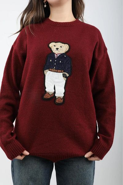 IŞILDA FASHION Women's Clothing Teddy Bear Detail Knitwear Sweater