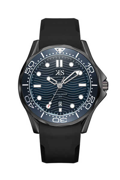 Kenneth Scott Men's Analog Dark Blue Dial Watch - K22009-BSBN