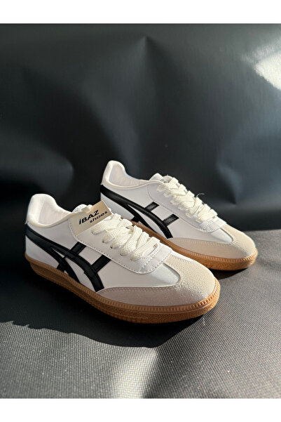 AyakkabıZ Tig Біло-чорні замшеві кросівки на шнурівці