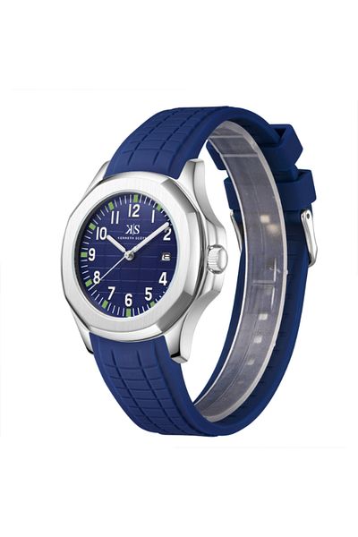 Kenneth Scott Men's Analog Blue Dial Watch - K24014-SSNN