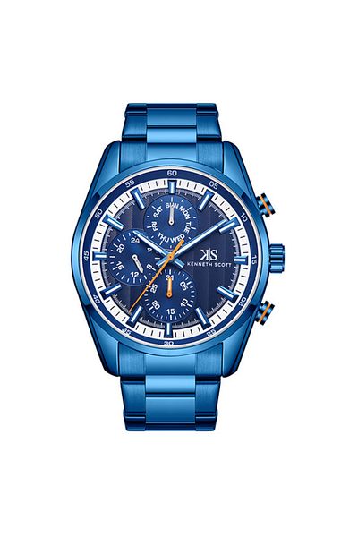 Kenneth Scott Men's Analog Blue Dial Watch - K24117-NBNN