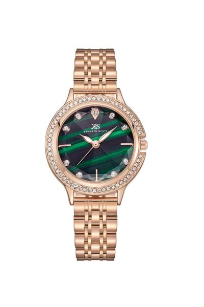 Kenneth Scott Women's Analog Green Dial Watch - K23521-RBKH