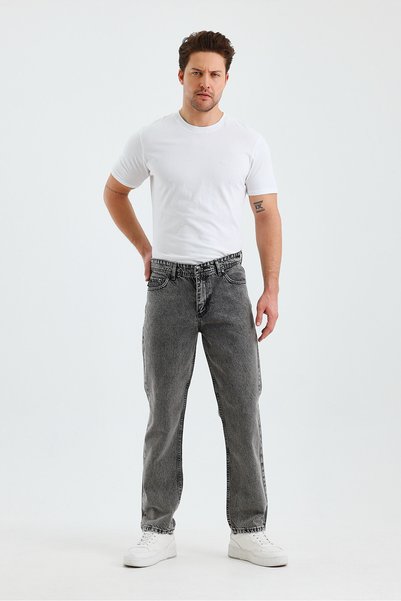WKM Men's Baggy Fit Casuel Jean Jeans