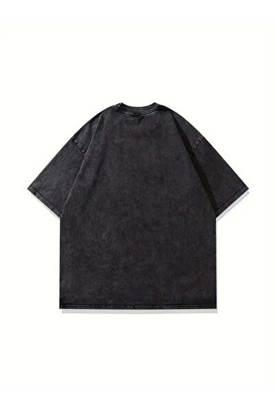 Touz Moda Унісекс-футболка оверсайз з принтом «Rock» та можливістю прання