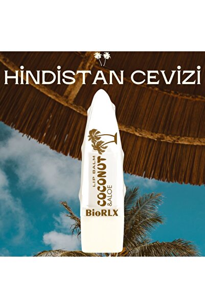 BioRLX Dudak Balmı Aloe Vera Hindistan Cevizi Renksiz Yoğun Nemlendirici Parlatıcı Dudak Bakım 3,5 G