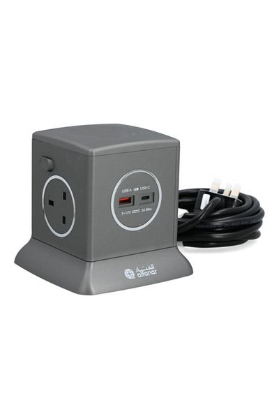Alfanar 3-Socket 2-USB Power Extension Tower 3m