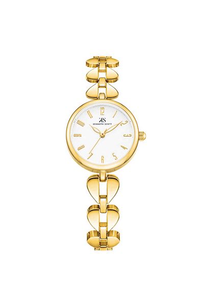 Kenneth Scott Women's Analog White Dial Watch - K23504-GBGW