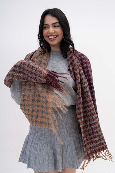 SOFT AKSESUAR Roy Gradient Pattern Wool Blended Scarf