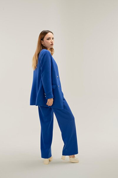 MY COUSİN Tek Yaka Blazer Ceket-Pantolon Alt-Üst Takım Exclusive