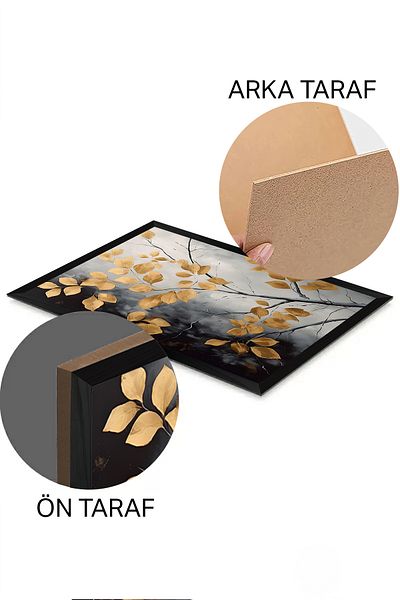 Artavessa Set de pictură poster MDF cu aspect de cadru negru din 3 piese - Setul 5