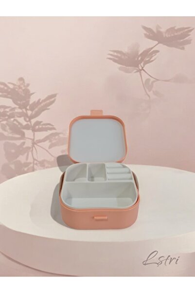 lstri House By House Çanta İçi Aynalı Mini Makyaj Takı Kutusu Cappuccino