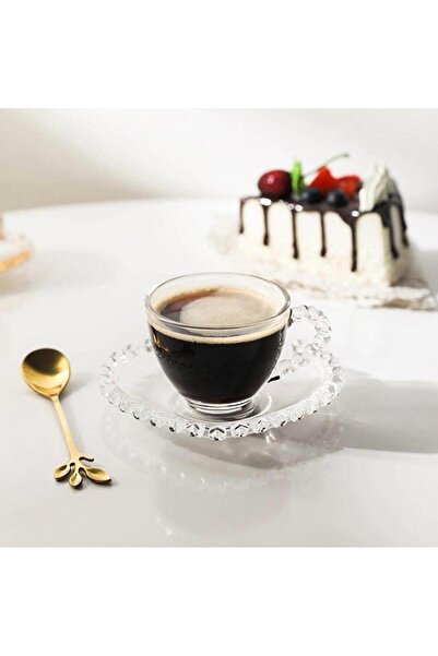 oğuz toptan طقم من 4 أكواب وصحن زجاجي شفاف، طقم أكواب وصحن زجاجي شفاف، كوب إس...