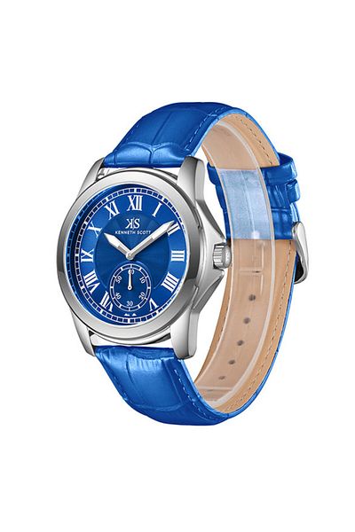 Kenneth Scott Men's Analog Blue Dial Watch - K24018-SLNN