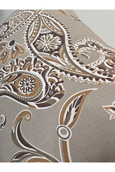 CollessiaHome 100% Cotton Satin Patterned Fitted Single Fitted Sheet Set - Mink