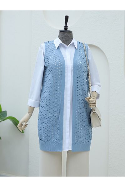 Modamorfo Vestă albastră ajurata