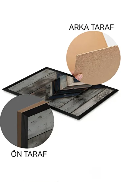 Artavessa Set de pictură poster MDF cu aspect de cadru negru din 3 piese - Setul 6