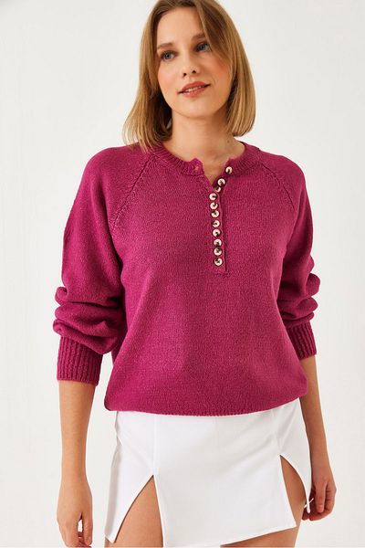Bianco Lucci Women's Turtleneck Striped Knitwear Sweater 20223207