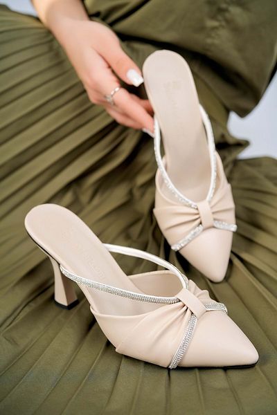bulutmod Ba04125 Ten Women's Closed Front Wrinkled Two Stone Evening Dress Bundle Heeled Slippers 39