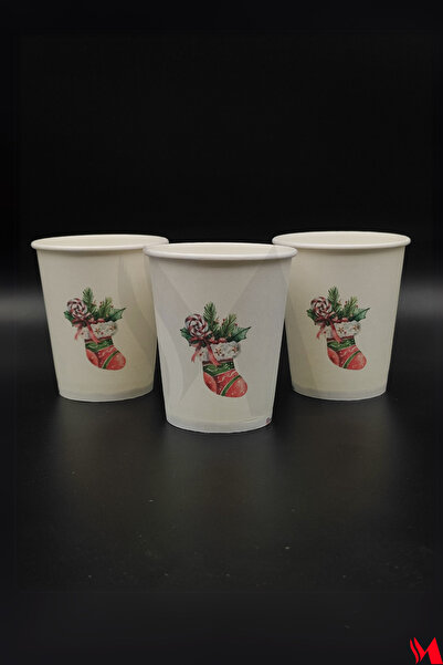 M CUP Yılbaşı Temalı Karton Bardak 50 Adet - Noel Büyüsü