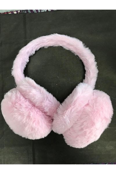 GA Mark Pompom Pink Plush Earmuff Cold Protection