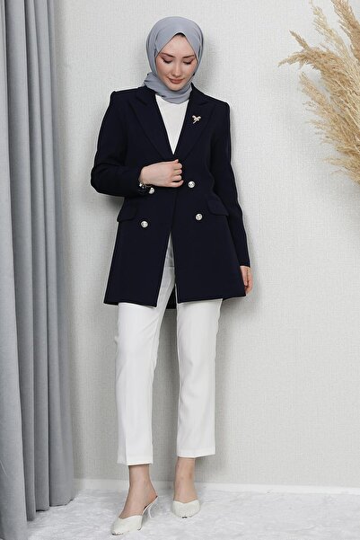 GİZ AGİYİM Синій метелик брошка Детальний піджак