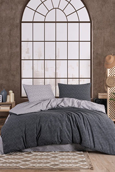 Unica Serena Duvet Cover Set Anthracite Gray - 4 Pieces