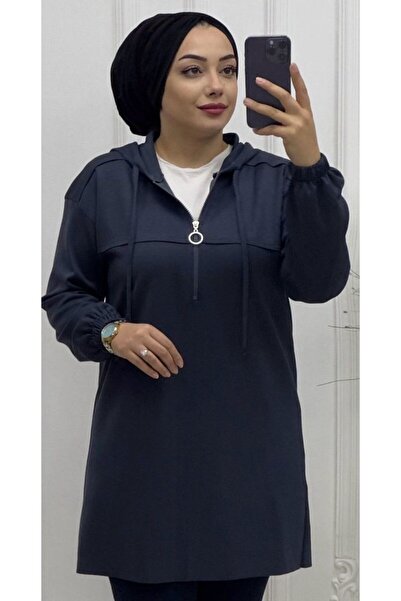 Ebrarengiz Moda Fermuarli Kadin Tuni̇k
