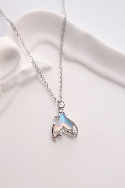EFBUTİK Silver Color Chain Fishtail Imported Necklace