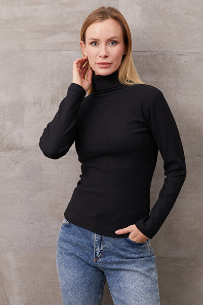 DPARİS Ribbed Turtleneck Bodysuit
