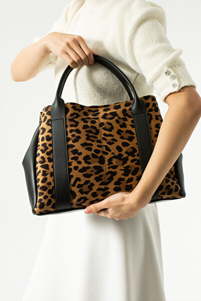 NWR BAGS حقيبة يد نسائية ليوبارد وحقيبة كروس مقاس 26x45