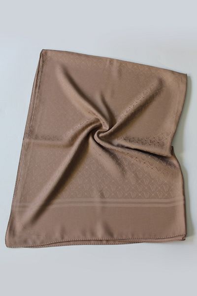 QUM İPEK Ιταλικό Σάλι Jacquard V με σχέδιο - Mink