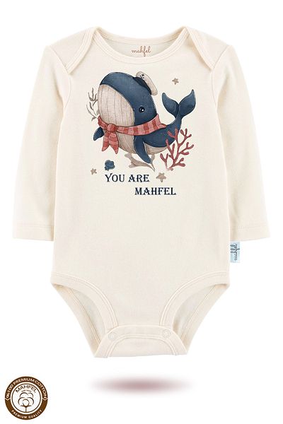 MAHFEL 2-Piece 100% Cotton Organic Printed Snap Fastener Baby Bodysuit