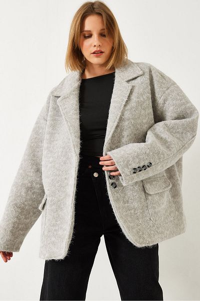 Bianco Lucci Γυναικείο μπουφάν μπλέιζερ με επένδυση Oversize 60261242