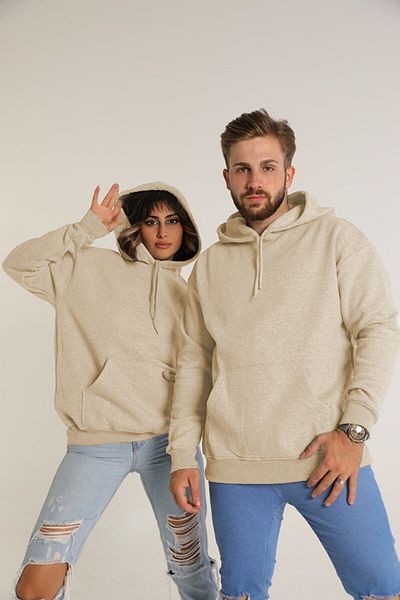 S&S Giyim Φούτερ 2 τεμαχίων Unisex Lover Combination Couple Ovarsize με κουκούλα με τρεις κλωστές