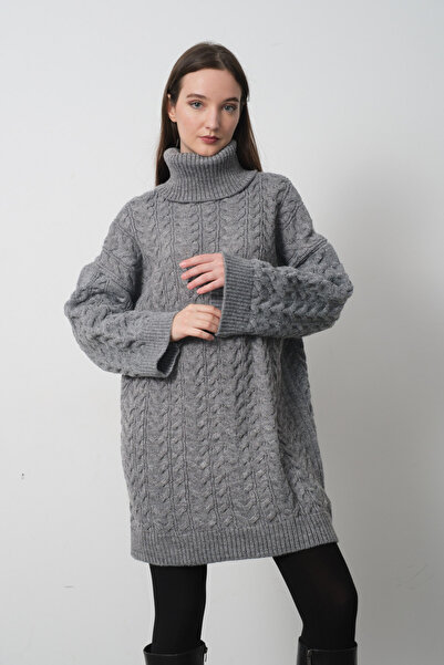 Kirazgym Tunica pulover cu model tricotat cu gât roscat