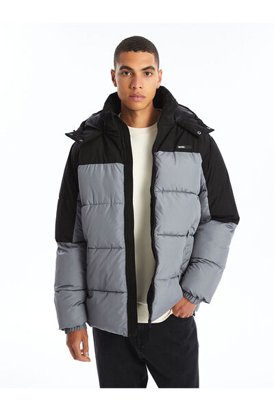 LC Waikiki Стандартна сіра куртка з капюшоном для чоловіків