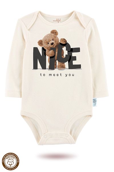 MAHFEL 2-Piece 100% Cotton Organic Printed Snap Fastener Baby Bodysuit