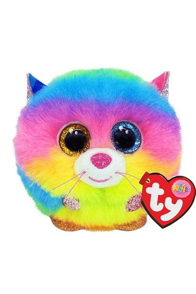 TY Beanie Boos TY Puffies Rainbow Cat Gizmo 10 سم