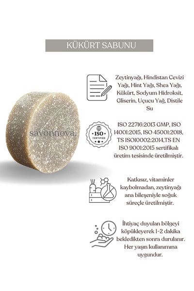 Kozmetigo Natural Sulfur Soap Soap Without Additives