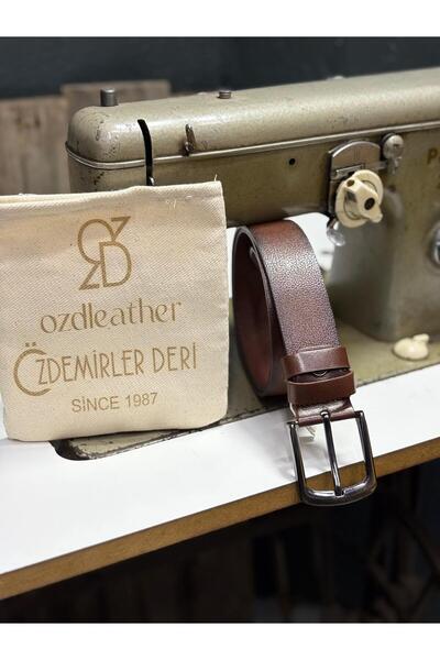özdemirler deri 100% Genuine Leather Belt, 4 cm Belt, Jeans Fabric Cowhide Belt