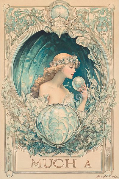 Taranist Paper Poster Unframed Alfonso Mucha Poster Woman in Flowers