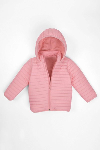 zepkids Hooded Long Sleeve Pink Color Coat