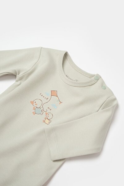 Biorganic Mint Long Sleeve Organic Baby Body - Gots Certified