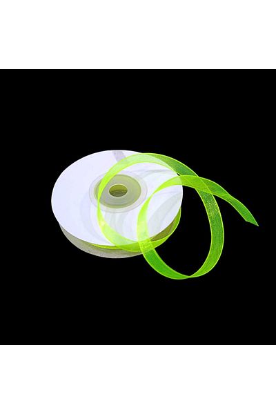hobimon Κορδέλες Organza 10 mm - Neon Yellow 25 m.