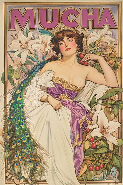 Taranist Χάρτινη αφίσα χωρίς πλαίσιο Alfonso Mucha Αφίσα Floral Woman