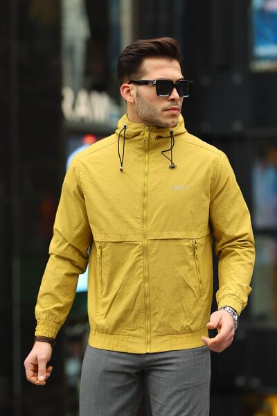 LTC Jeans Men's Saffron Hooded Crinkle Lightweight Spring Jacket