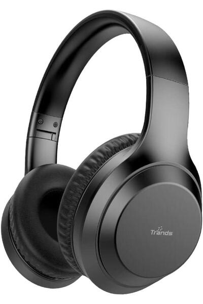 trands سماعة رأس لاسلكية VT-H745 فوق الأذن باللون الأسود