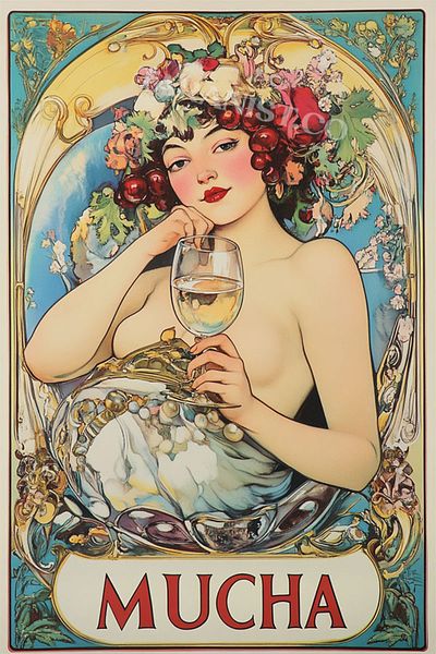 Taranist Χάρτινη αφίσα χωρίς πλαίσιο Alfonso Mucha Αφίσα Floral Woman