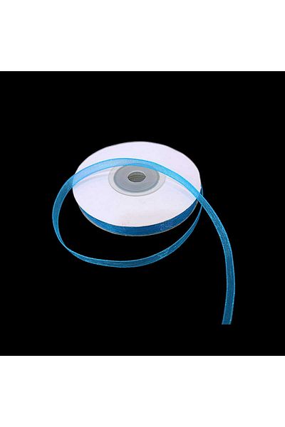hobimon Panglică Organza 10mm - Albastru, 25 Metri