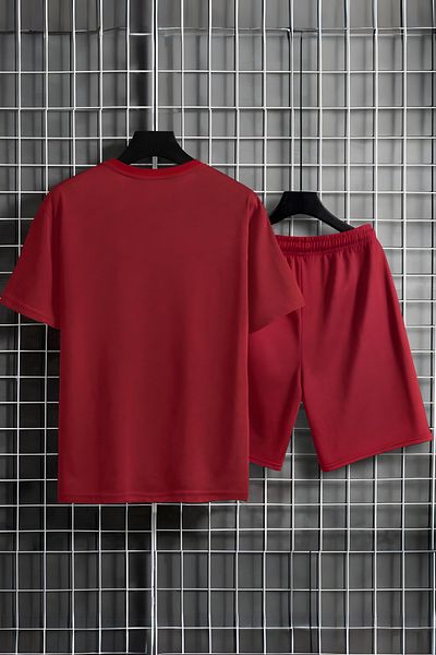 CC STORE Red New York Shorts T-Shirt Suit 100% Combed Premium Fabric